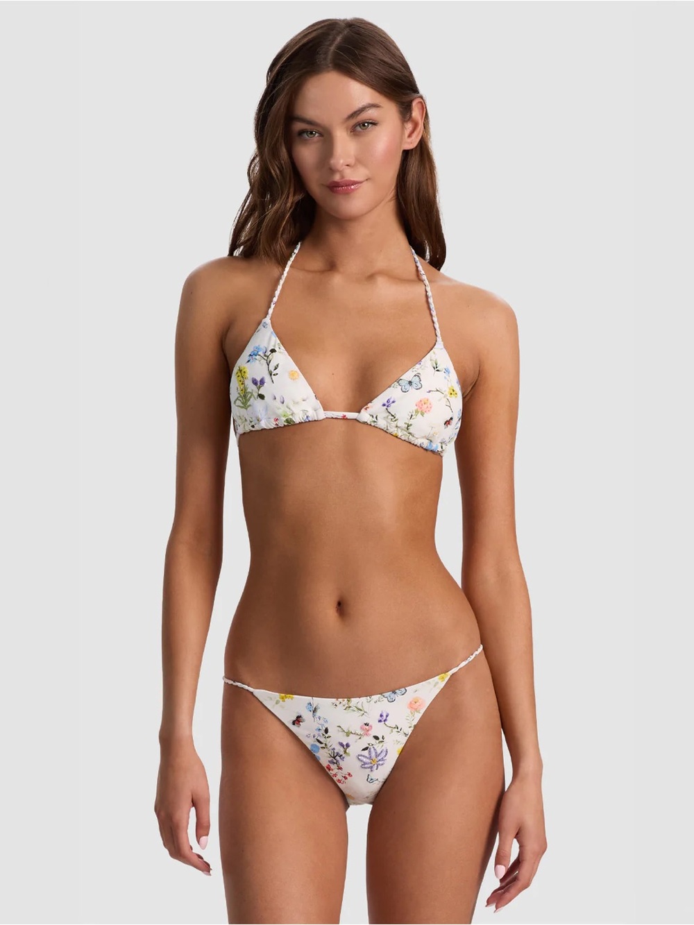 A + O X PQ Swim Rope Triangle Top and Embroidered Rope Bottom-Twisting Vines